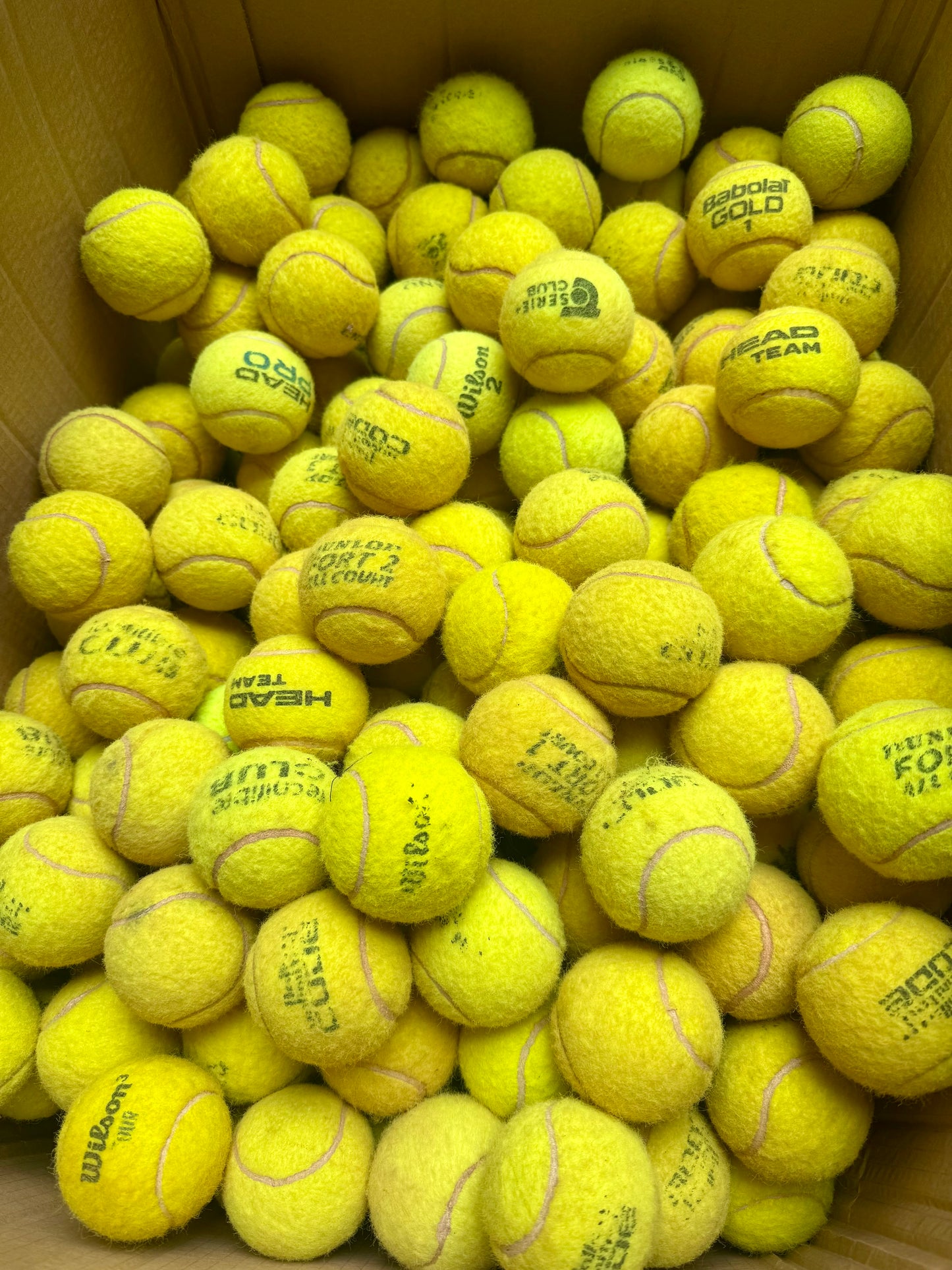 200x Tennis Balls in Very Good Condition – Well-Known Brands at a Reduced Price